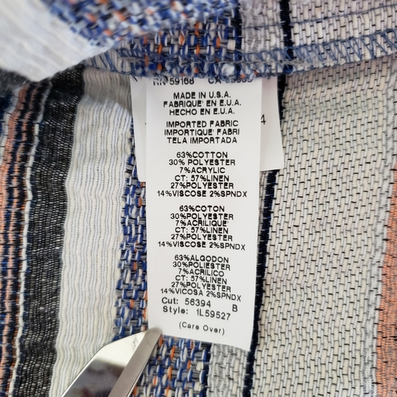 VGUC Karen Kane Pacific Sunrise Jacquard Tapestry Cropped Jacket Blue Size S - Picture 13 of 13